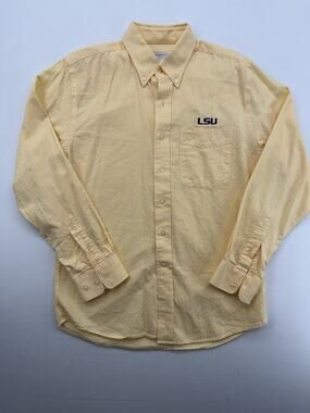 Cutter & Buck LSU long sleeve dress shirt Yellow Men's SMALL S